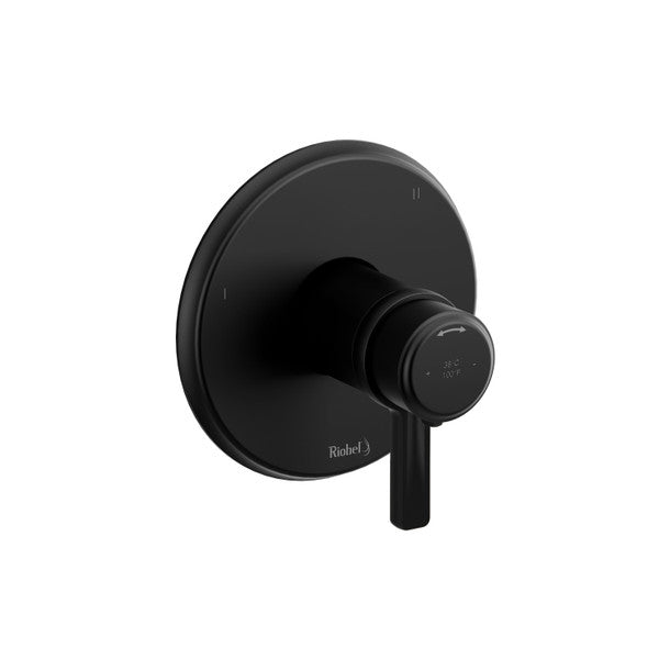 Modern black wall-mounted shower control unit