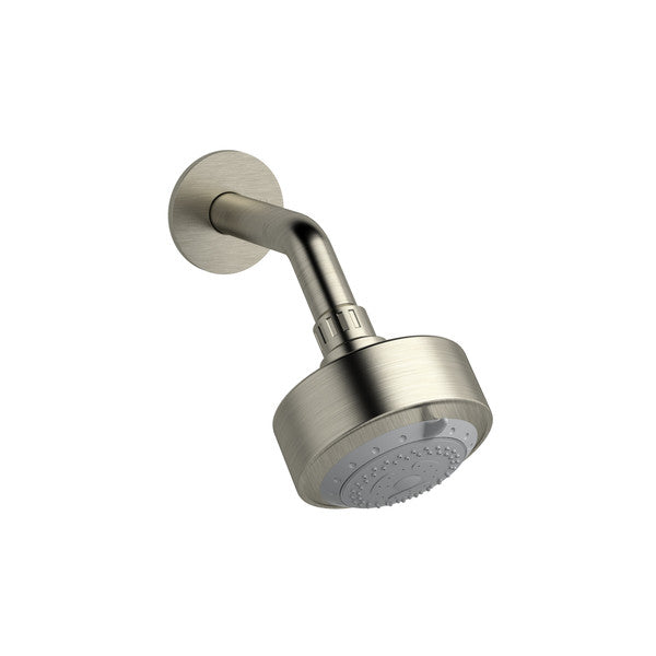 Modern showerhead with a brushed nickel finish