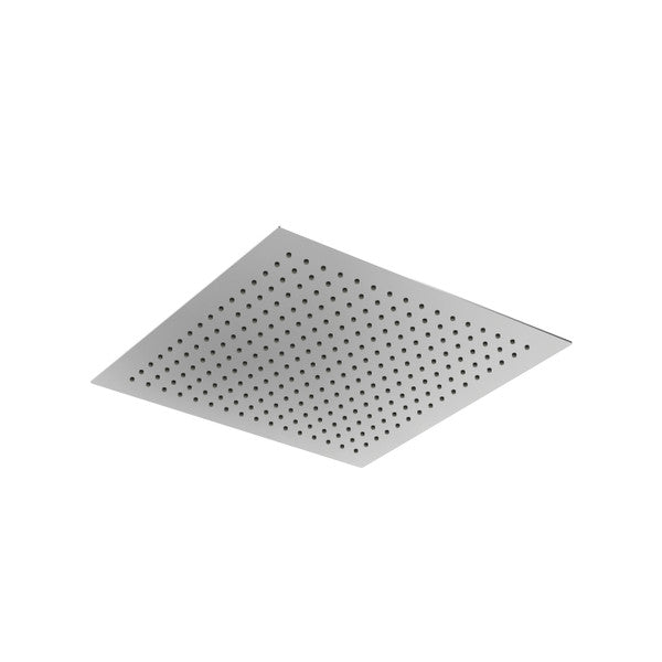 Square metallic shower head with perforated design