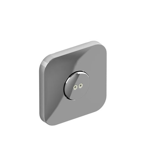 Gray square wall switch with a circular button