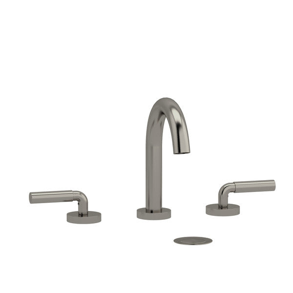 Modern chrome bathroom faucet with two handles
