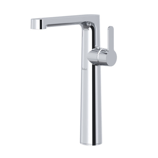 Modern chrome kitchen faucet with a single lever handle