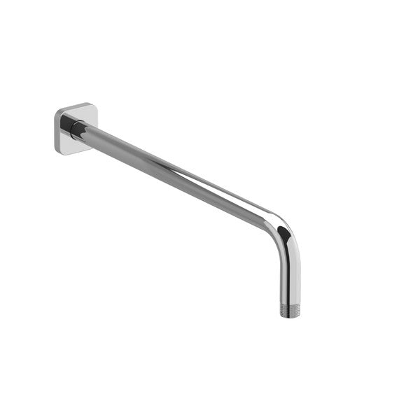 Chrome bathroom faucet spout with a modern design.