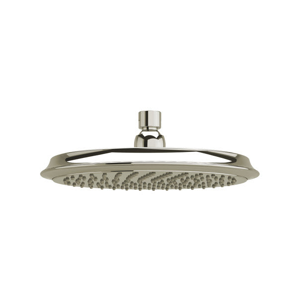 Round chrome shower head with multiple nozzles