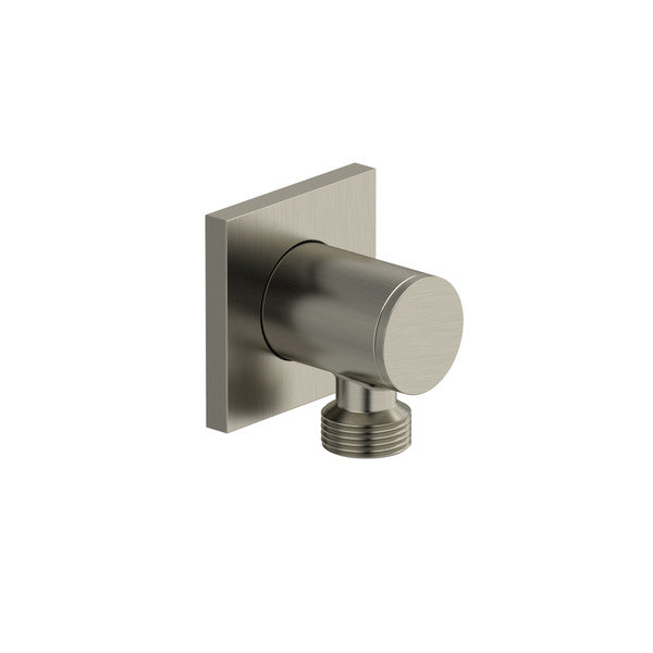 Modern brushed nickel plumbing faucet connection