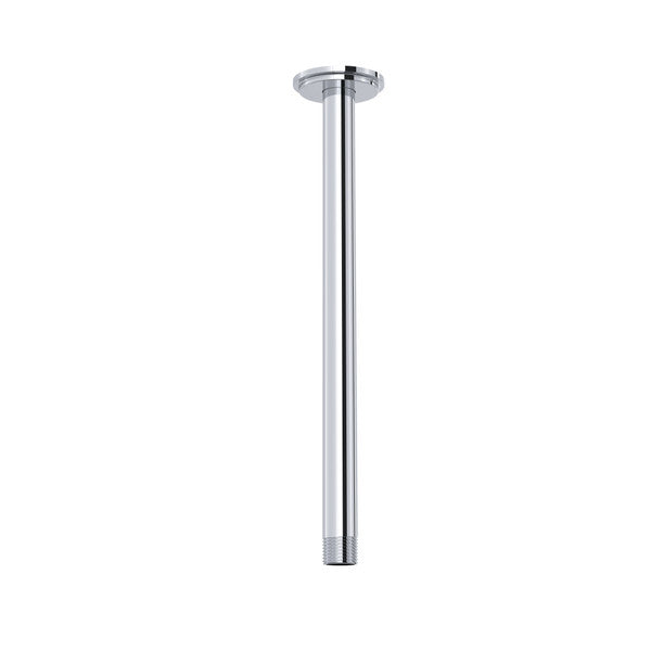 Vertical chrome pole with a circular top and a flat base.
