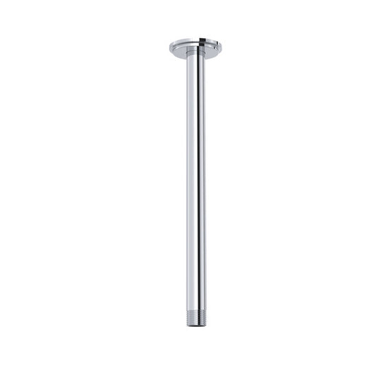 Vertical chrome pole with a circular top and a flat base.