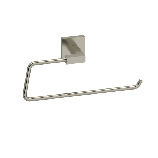 Wall-mounted toilet paper holder in a modern design.