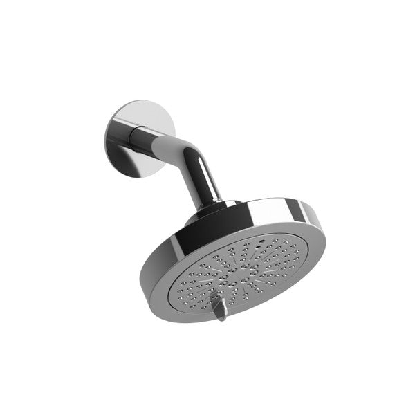 Modern chrome showerhead with a round design