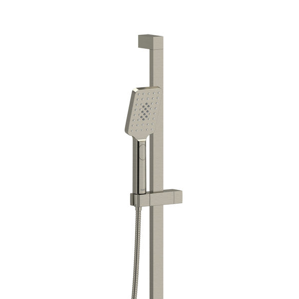 Modern showerhead on a sleek vertical mount