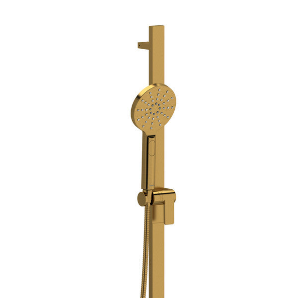 Gold showerhead on adjustable rail