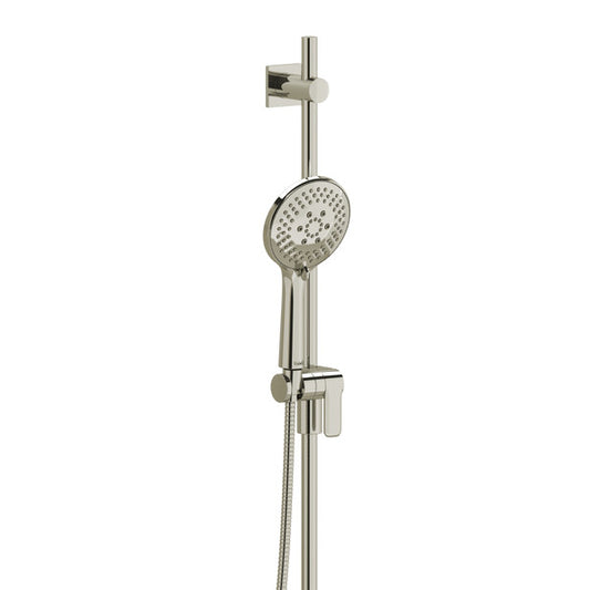 Modern showerhead on a vertical mounting bracket