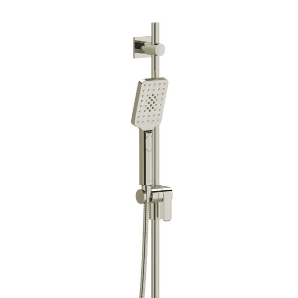 Wall-mounted showerhead with adjustable height and flexible hose