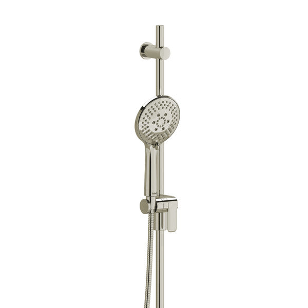 Wall-mounted showerhead with adjustable height and handheld option