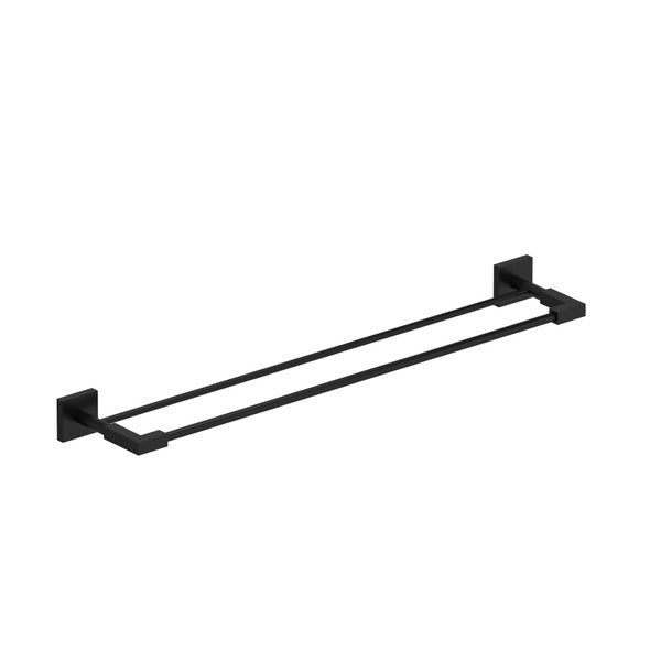 Black towel bar with minimalist design