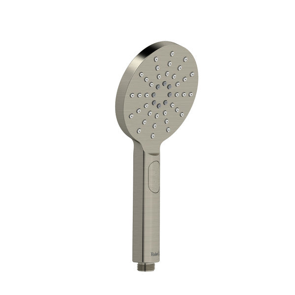A modern showerhead with a sleek design and multiple water outlets.