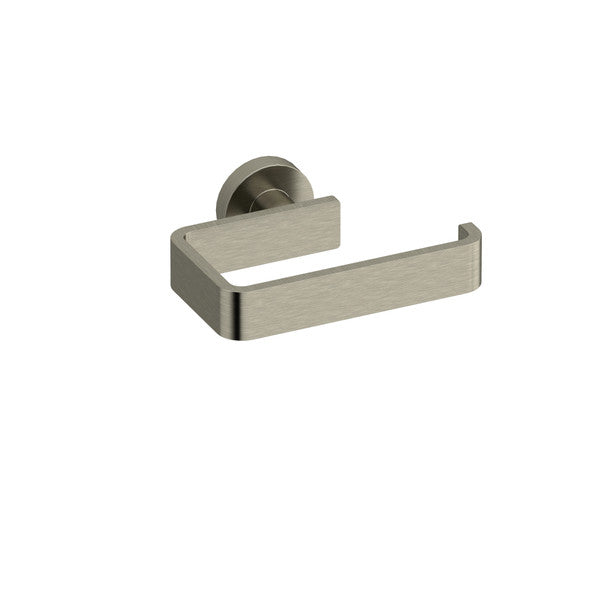Brushed metal towel holder with a modern design