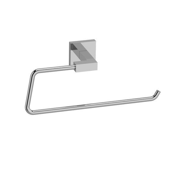 Chrome towel holder with a modern design