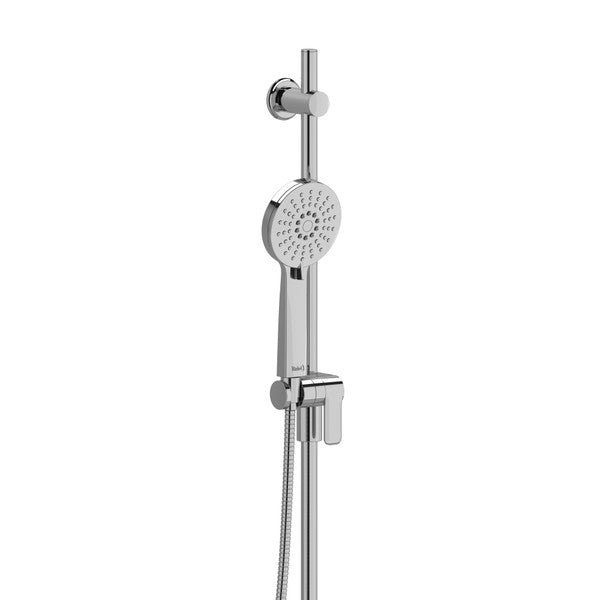 Chrome showerhead with adjustable height and handheld feature