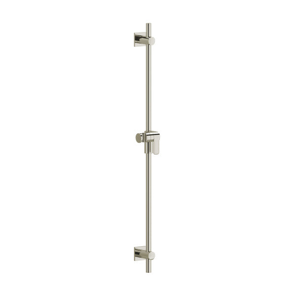 Vertical shower rod with adjustable slide and modern finish