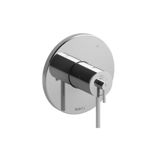 Modern chrome shower valve with a sleek design