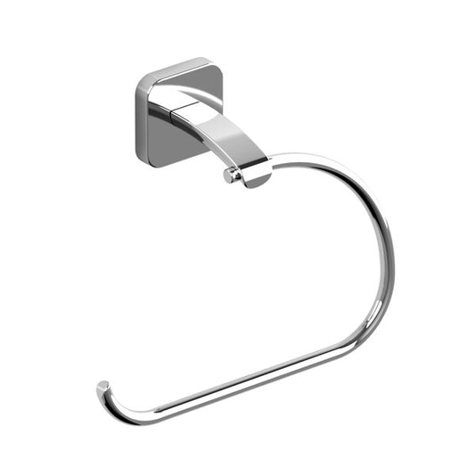 Chrome towel ring mounted on a wall