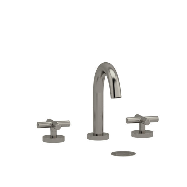 Modern chrome bathroom faucet with two handles