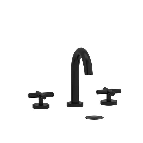 Modern black faucet with two matching handles