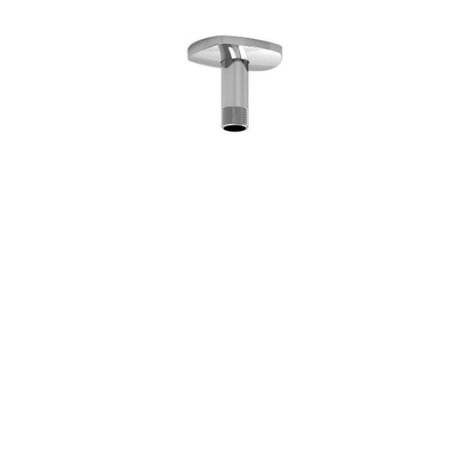 Chrome ceiling mount for showerhead.