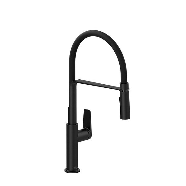 Black kitchen faucet with modern design