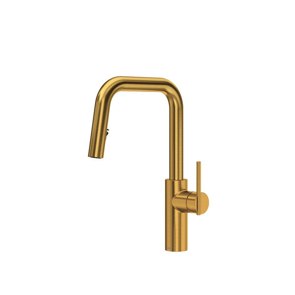 Gold kitchen faucet with a sleek design