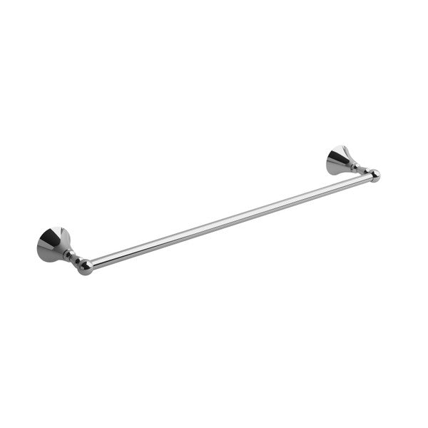 Chrome towel bar mounted on the wall