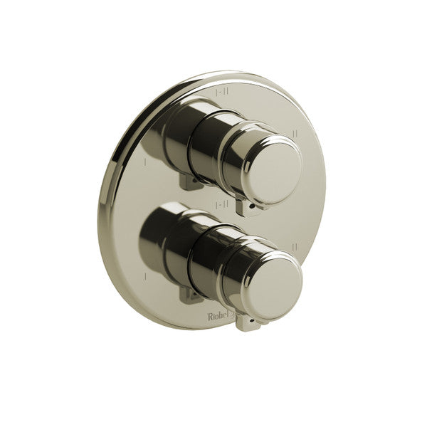 A round chrome dual control faucet handle set