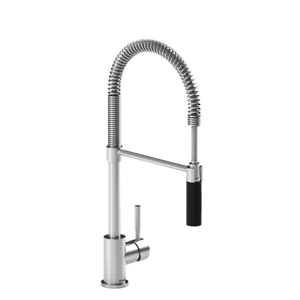 Modern stainless steel kitchen faucet with flexible spout