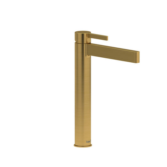 Modern gold faucet with a sleek design