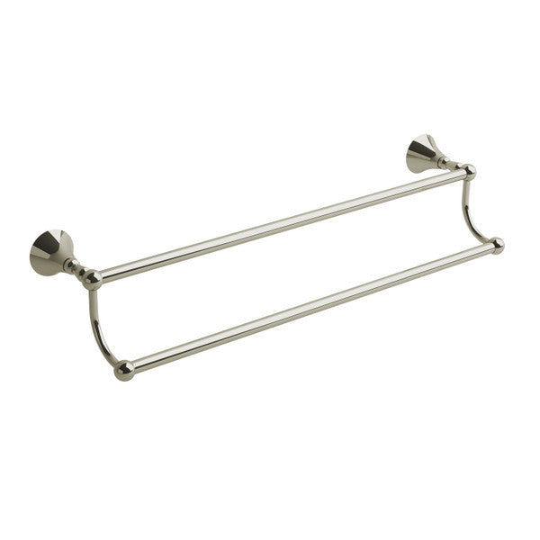 Double towel rack in a polished finish