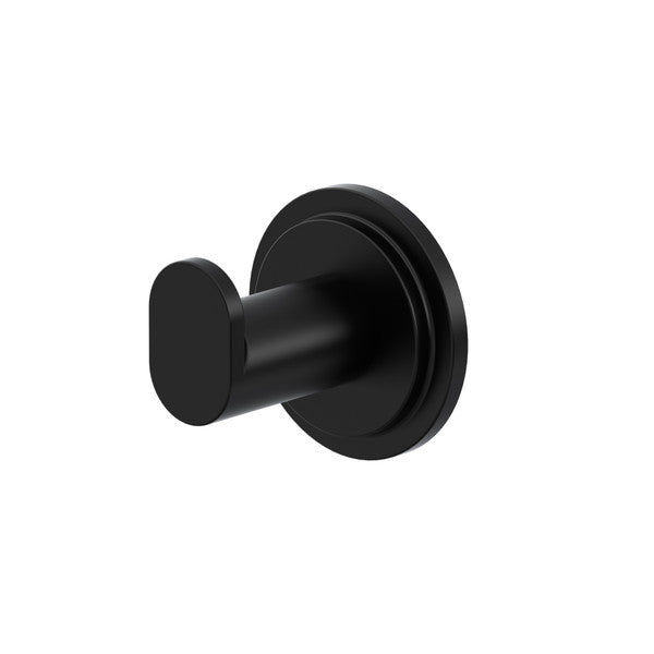 Black wall hook with a round base