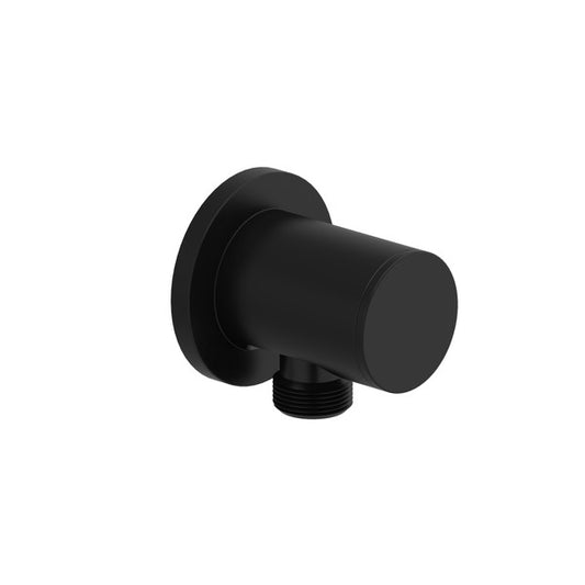 Black wall-mounted plumbing fixture