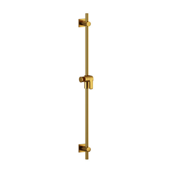 Gold shower bar with adjustable holder