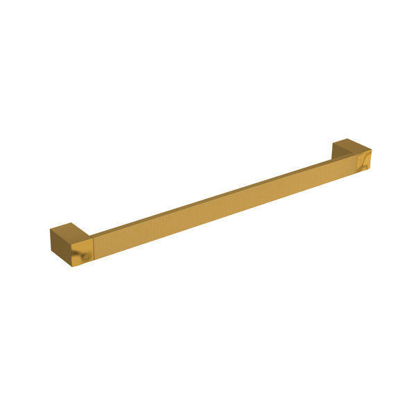 Gold-colored rectangular towel bar