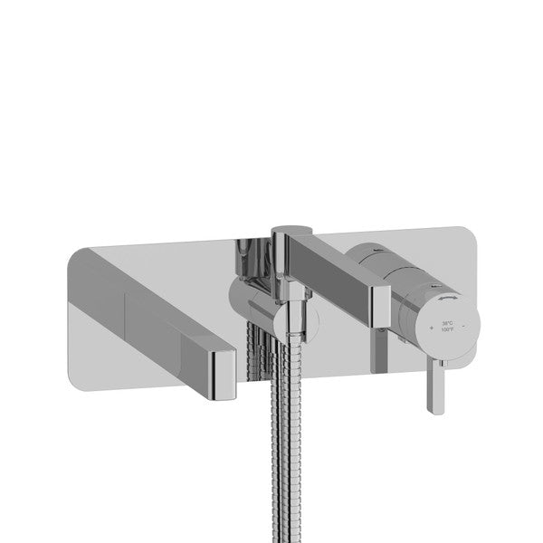 Modern chrome wall-mounted shower faucet