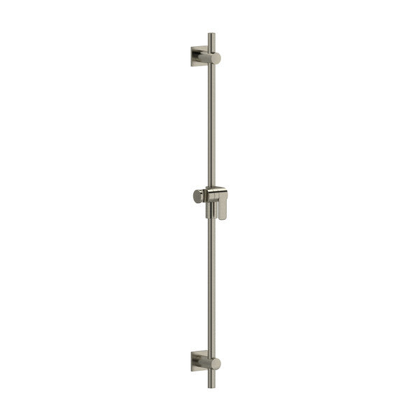 Vertical shower grab bar with adjustable mounting brackets