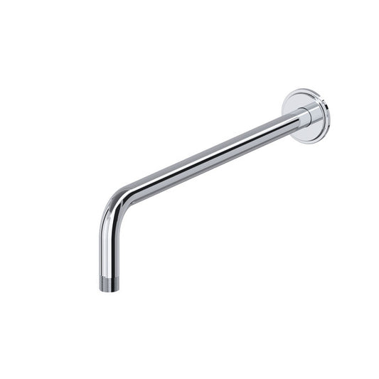 Chrome shower arm with a modern design