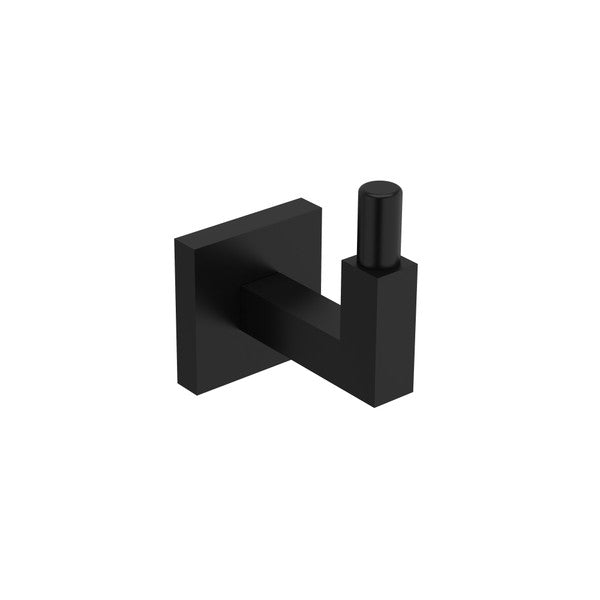 Black wall hook with a minimalist design.